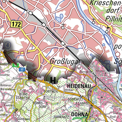 Staatsbetrieb Geobasisinformation und Vermessung Sachsen Rural District of Sächsische Schweiz-Osterzgebirge (1:100,000 scale) digital map