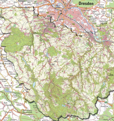 Staatsbetrieb Geobasisinformation und Vermessung Sachsen Rural District of Sächsische Schweiz-Osterzgebirge - West (1:50,000 scale) digital map