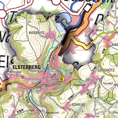 Staatsbetrieb Geobasisinformation und Vermessung Sachsen Rural District of Vogtlandkreis - North (1:50,000 scale) digital map