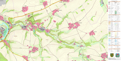 Staatsbetrieb Geobasisinformation und Vermessung Sachsen Sachsendorf, Erlau (1:10,000 scale) digital map