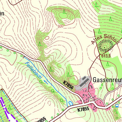 Staatsbetrieb Geobasisinformation und Vermessung Sachsen Sachsgrün, Triebel/Vogtl. (1:25,000 scale) digital map