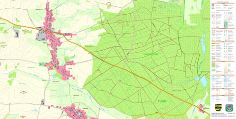 Staatsbetrieb Geobasisinformation und Vermessung Sachsen Sacka, Thiendorf (1:10,000 scale) digital map