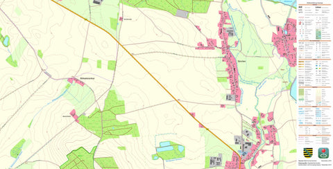 Staatsbetrieb Geobasisinformation und Vermessung Sachsen Särichen, Kodersdorf (1:10,000 scale) digital map