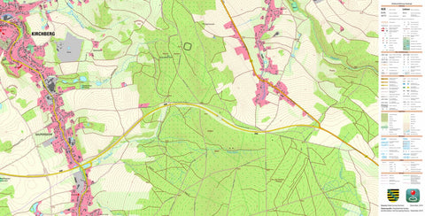 Staatsbetrieb Geobasisinformation und Vermessung Sachsen Saupersdorf, Kirchberg, Stadt (1:10,000 scale) digital map