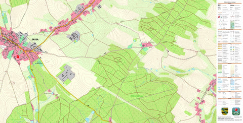 Staatsbetrieb Geobasisinformation und Vermessung Sachsen Sayda, Sayda, Stadt (1:10,000 scale) digital map