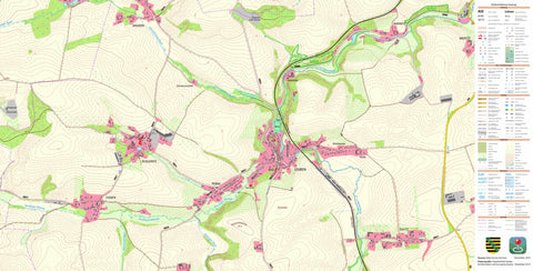 Staatsbetrieb Geobasisinformation und Vermessung Sachsen Schleinitz, Nossen, Stadt (1:10,000 scale) digital map