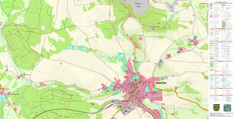 Staatsbetrieb Geobasisinformation und Vermessung Sachsen Schlettau, Schlettau, Stadt (1:10,000 scale) digital map