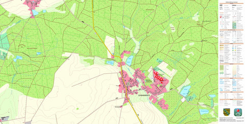 Staatsbetrieb Geobasisinformation und Vermessung Sachsen Schmannewitz, Dahlen, Stadt (1:10,000 scale) digital map