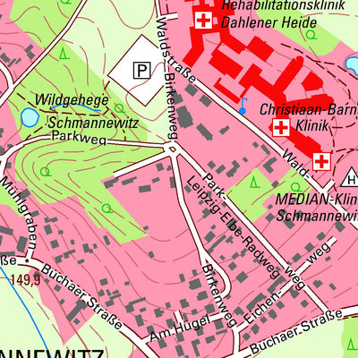 Staatsbetrieb Geobasisinformation und Vermessung Sachsen Schmannewitz, Dahlen, Stadt (1:10,000 scale) digital map