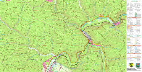 Staatsbetrieb Geobasisinformation und Vermessung Sachsen Schnarrtanne, Auerbach/Vogtl., Stadt (1:10,000 scale) digital map