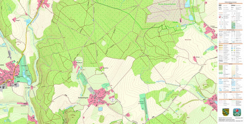 Staatsbetrieb Geobasisinformation und Vermessung Sachsen Schneckengrün, Rosenbach/Vogtl. (1:10,000 scale) digital map