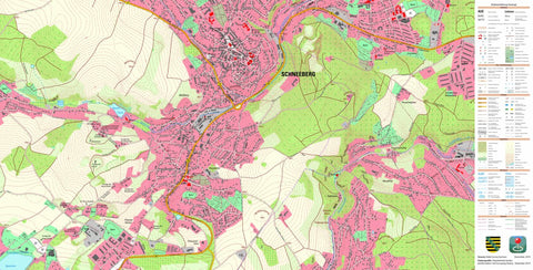 Staatsbetrieb Geobasisinformation und Vermessung Sachsen Schneeberg, Schneeberg, Stadt (1:10,000 scale) digital map