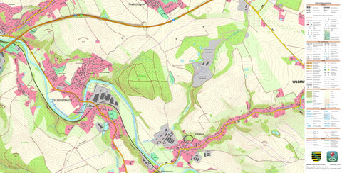 Staatsbetrieb Geobasisinformation und Vermessung Sachsen Schönau, Wildenfels, Stadt (1:10,000 scale) digital map