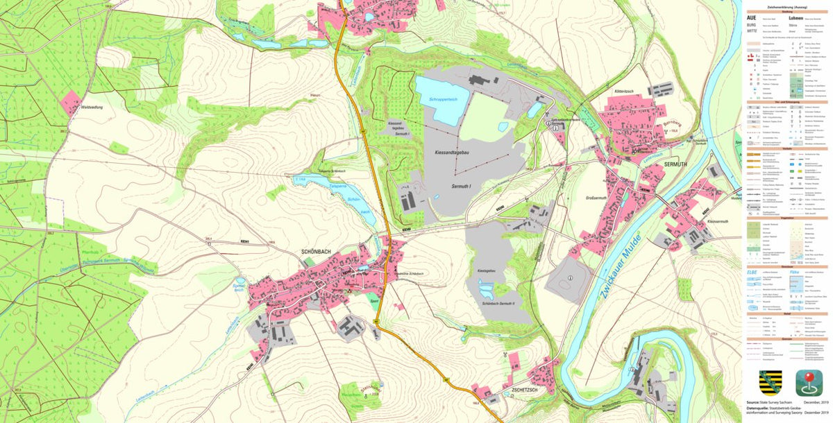 Schönbach, Colditz, Stadt (1:10,000 scale) Map by Staatsbetrieb ...