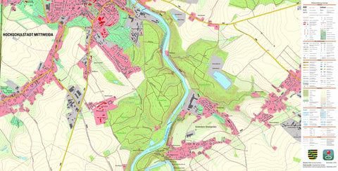 Staatsbetrieb Geobasisinformation und Vermessung Sachsen Schönborn-Dreiwerden, Rossau (1:10,000 scale) digital map