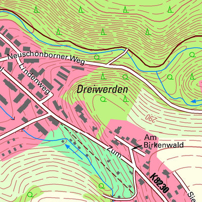 Staatsbetrieb Geobasisinformation und Vermessung Sachsen Schönborn-Dreiwerden, Rossau (1:10,000 scale) digital map