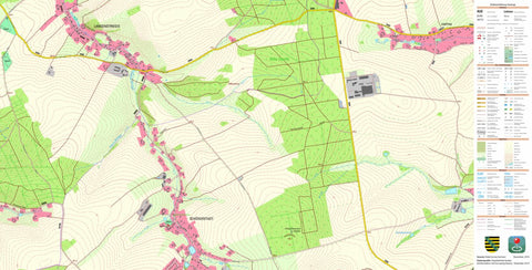 Staatsbetrieb Geobasisinformation und Vermessung Sachsen Schönerstadt, Oederan, Stadt (1:10,000 scale) digital map