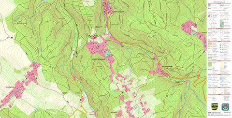 Staatsbetrieb Geobasisinformation und Vermessung Sachsen Schönfeld, Dippoldiswalde, Stadt (1:10,000 scale) digital map