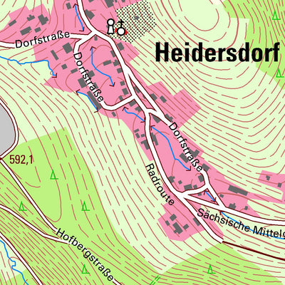 Staatsbetrieb Geobasisinformation und Vermessung Sachsen Schönfeld, Olbernhau, Stadt (1:10,000 scale) digital map