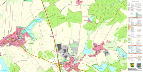 Staatsbetrieb Geobasisinformation und Vermessung Sachsen Schönfeld, Schönfeld (1:10,000 scale) digital map