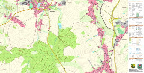 Staatsbetrieb Geobasisinformation und Vermessung Sachsen Schönfels, Lichtentanne (1:10,000 scale) digital map