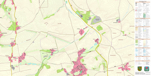 Staatsbetrieb Geobasisinformation und Vermessung Sachsen Schrebitz, Ostrau (1:10,000 scale) digital map