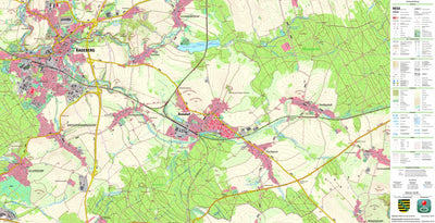 Staatsbetrieb Geobasisinformation und Vermessung Sachsen Seeligstadt, Großharthau (1:25,000 scale) digital map