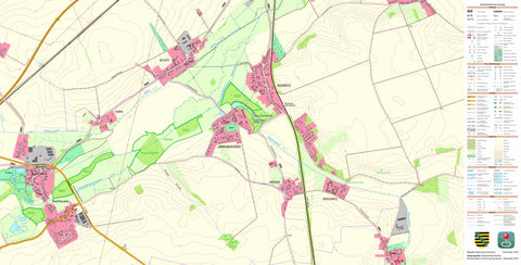 Staatsbetrieb Geobasisinformation und Vermessung Sachsen Seerhausen, Stauchitz (1:10,000 scale) digital map
