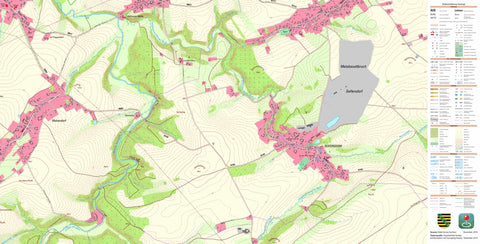 Staatsbetrieb Geobasisinformation und Vermessung Sachsen Seifersdorf, Großschirma, Stadt (1:10,000 scale) digital map