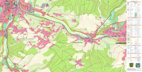 Staatsbetrieb Geobasisinformation und Vermessung Sachsen Siebenbrunn/Sträßel, Markneukirchen, Stadt (1:10,000 scale) digital map