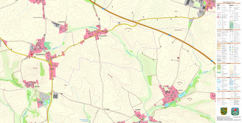 Staatsbetrieb Geobasisinformation und Vermessung Sachsen Sitten, Leisnig, Stadt (1:10,000 scale) digital map