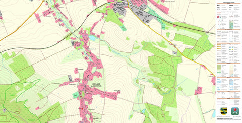 Staatsbetrieb Geobasisinformation und Vermessung Sachsen Sohland a. Rotstein, Reichenbach/O.L., Stadt (1:10,000 scale) digital map