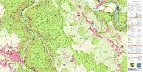 Staatsbetrieb Geobasisinformation und Vermessung Sachsen Sorgau, Marienberg, Stadt (1:10,000 scale) digital map