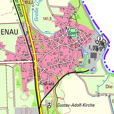 Staatsbetrieb Geobasisinformation und Vermessung Sachsen Spree, Hähnichen (1:25,000 scale) digital map