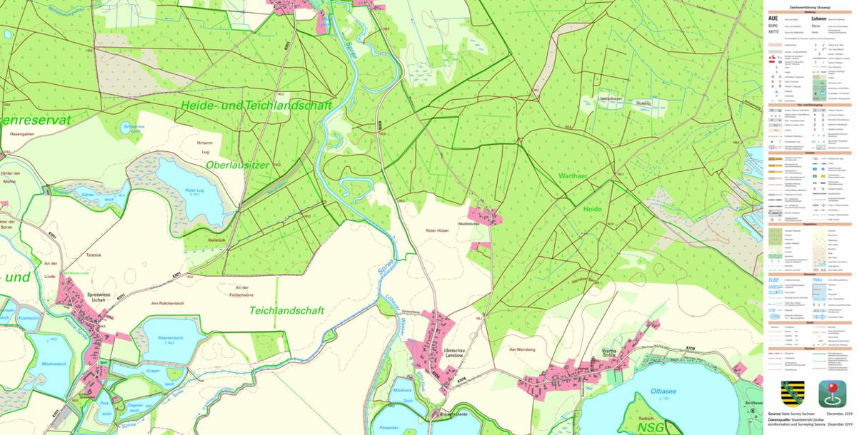 Spreewiese, Großdubrau (1:10,000 scale) Map by Staatsbetrieb ...