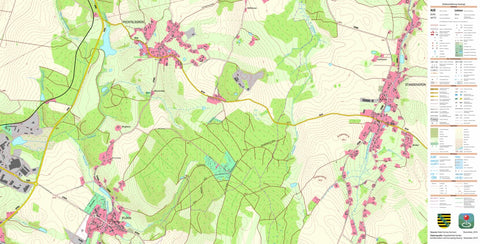 Staatsbetrieb Geobasisinformation und Vermessung Sachsen Stangengrün, Kirchberg, Stadt (1:10,000 scale) digital map