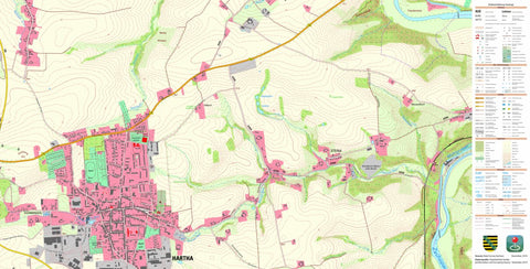 Staatsbetrieb Geobasisinformation und Vermessung Sachsen Steina, Hartha, Stadt (1:10,000 scale) digital map
