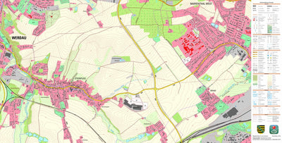 Staatsbetrieb Geobasisinformation und Vermessung Sachsen Steinpleis, Werdau, Stadt (1:10,000 scale) digital map