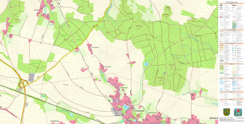 Staatsbetrieb Geobasisinformation und Vermessung Sachsen Strahwalde, Herrnhut, Stadt (1:10,000 scale) digital map