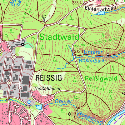 Staatsbetrieb Geobasisinformation und Vermessung Sachsen Syrau, Rosenbach/Vogtl. (1:25,000 scale) digital map