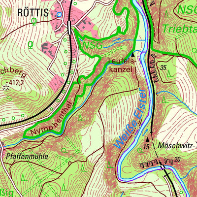Staatsbetrieb Geobasisinformation und Vermessung Sachsen Syrau, Rosenbach/Vogtl. (1:25,000 scale) digital map