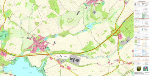 Staatsbetrieb Geobasisinformation und Vermessung Sachsen Taltitz, Oelsnitz/Vogtl., Stadt (1:10,000 scale) digital map