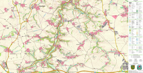 Staatsbetrieb Geobasisinformation und Vermessung Sachsen Taubenheim, Klipphausen (1:25,000 scale) digital map