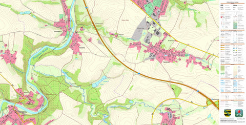 Staatsbetrieb Geobasisinformation und Vermessung Sachsen Tauscha, Penig, Stadt (1:10,000 scale) digital map