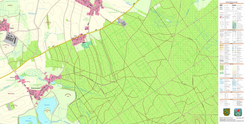 Staatsbetrieb Geobasisinformation und Vermessung Sachsen Tauscha, Thiendorf (1:10,000 scale) digital map
