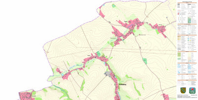 Staatsbetrieb Geobasisinformation und Vermessung Sachsen Tettau, Schönberg (1:10,000 scale) digital map