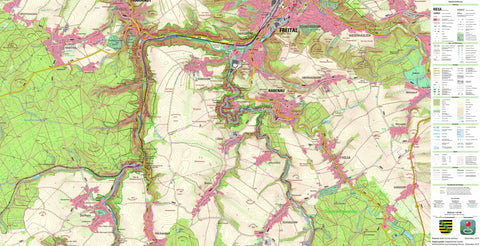 Staatsbetrieb Geobasisinformation und Vermessung Sachsen Tharandt, Tharandt, Stadt (1:25,000 scale) digital map