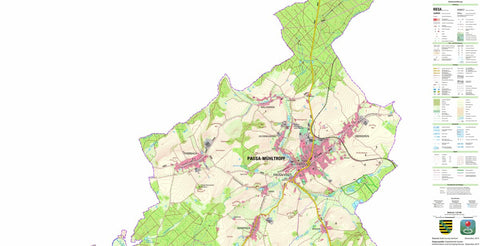 Staatsbetrieb Geobasisinformation und Vermessung Sachsen Thierbach, Pausa-Mühltroff, Stadt (1:25,000 scale) digital map
