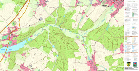 Staatsbetrieb Geobasisinformation und Vermessung Sachsen Thoßfell, Neuensalz (1:10,000 scale) digital map