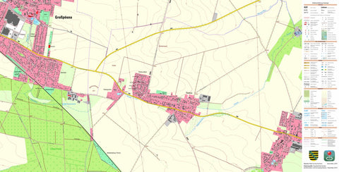 Staatsbetrieb Geobasisinformation und Vermessung Sachsen Threna, Belgershain (1:10,000 scale) digital map